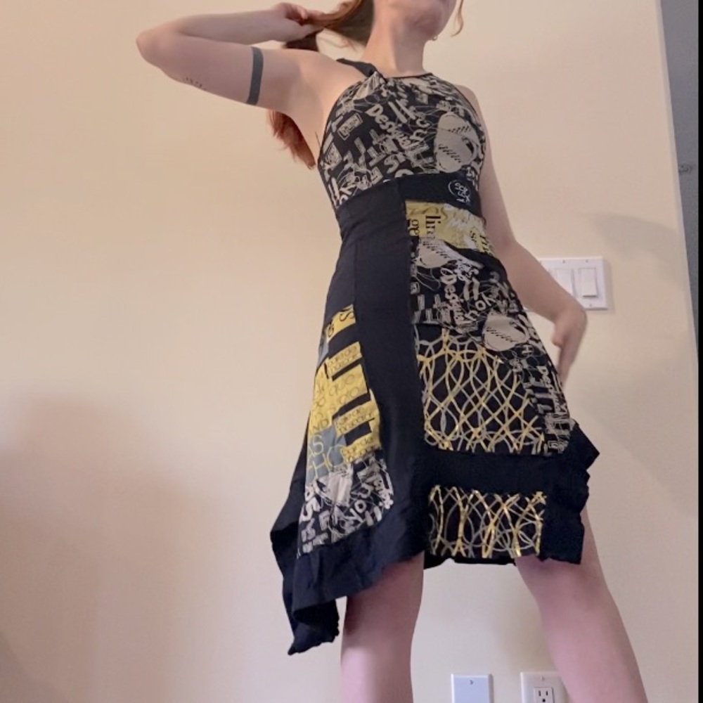 Y2K desigual patchwork cotton dress